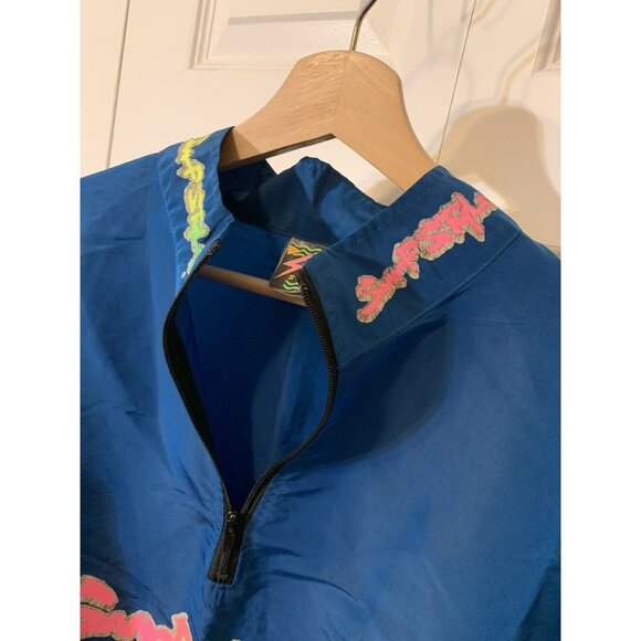 Surf Style‎ Purple Iridescent Vintage 90'S 1/4 zip Pullover Windbreaker One Size - Picture 4 of 9